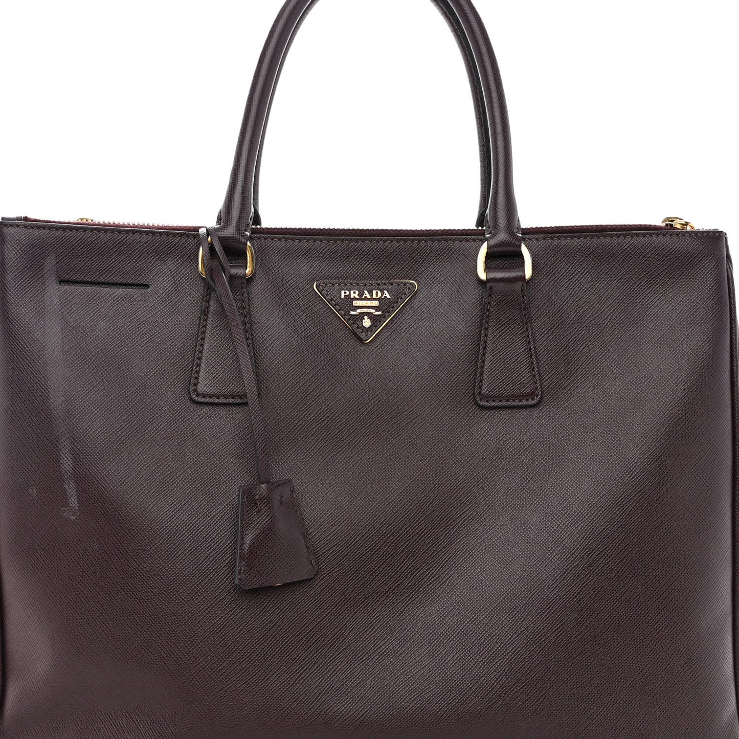 Saffiano Large Galleria Double Zip Tote Bordeaux