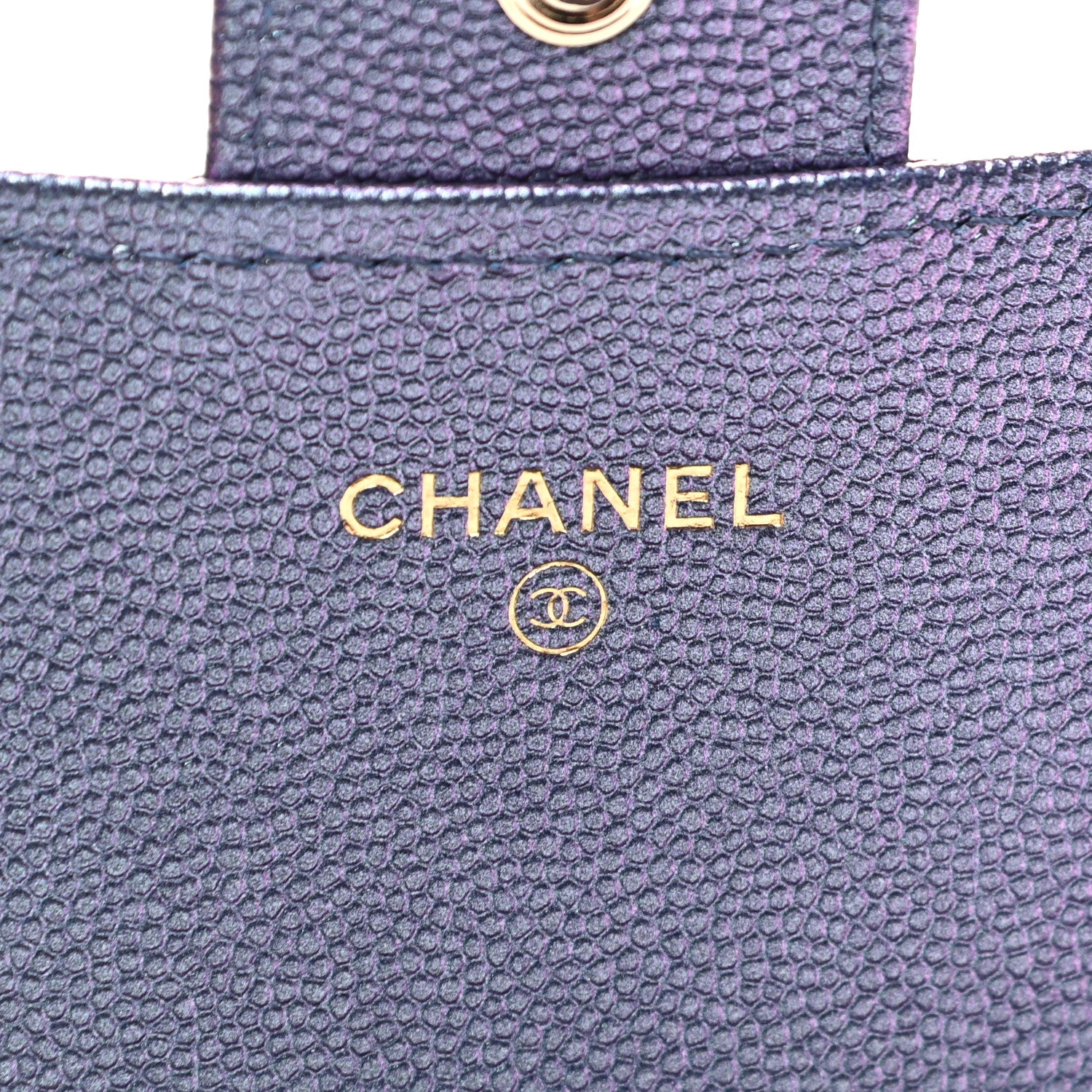Chanel Iridescent Caviar Quilted Large Gusset Flap Wallet Dark Blue 6 of 8