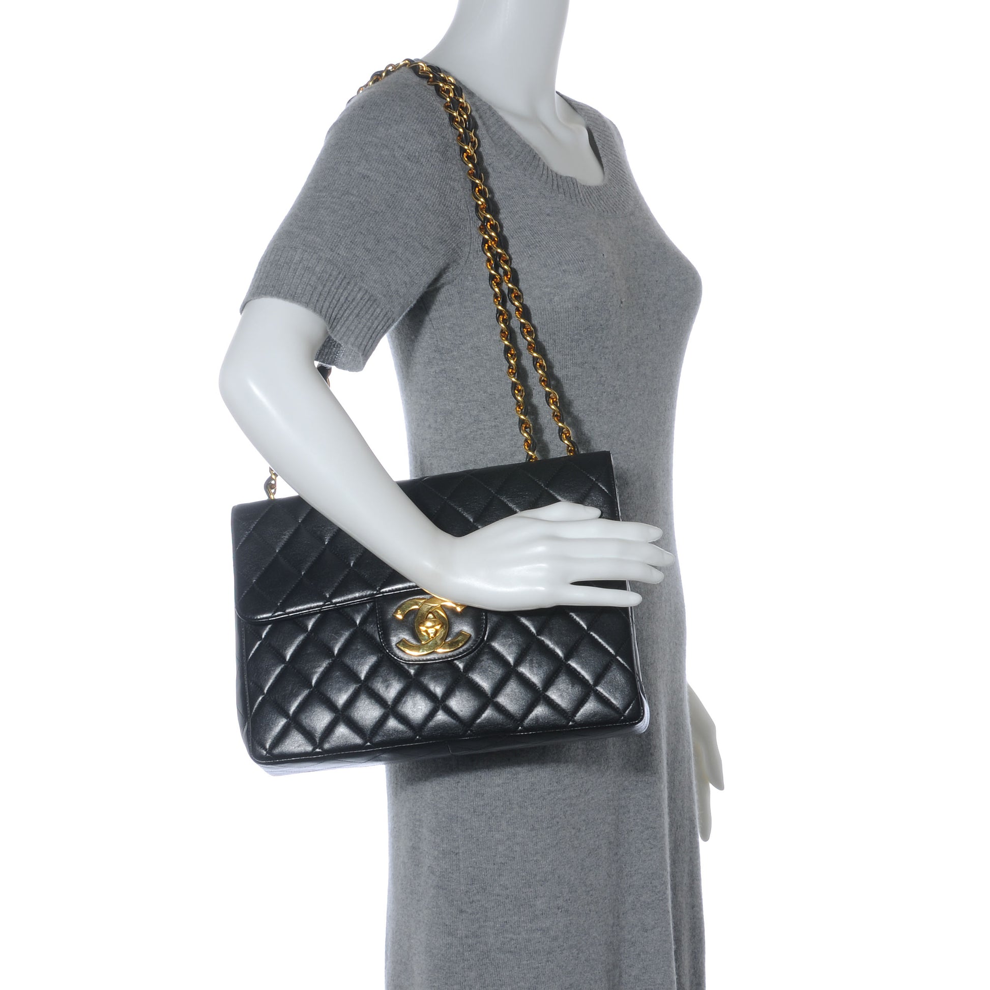 Chanel Lambskin Jumbo Flap Black 2 of 10