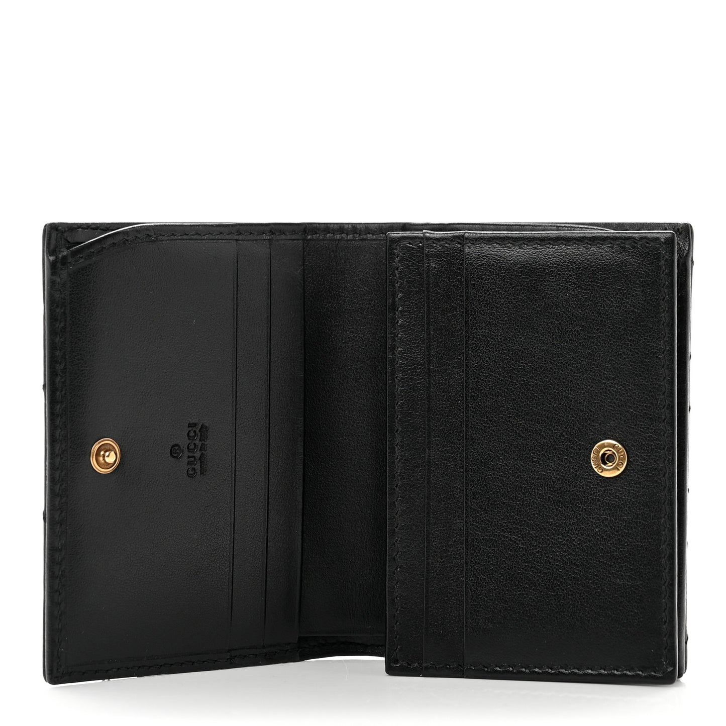 Calfskin Matelasse GG Marmont Card Case Wallet Black