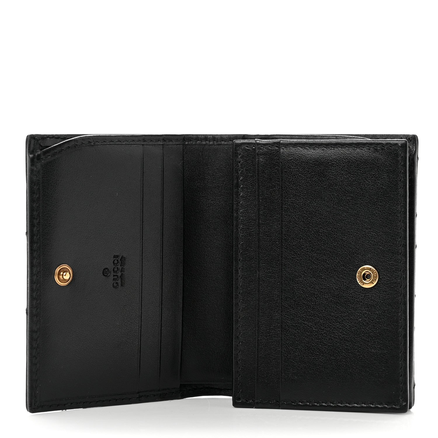 Gucci Calfskin Matelasse GG Marmont Card Case Wallet Black 5 of 8