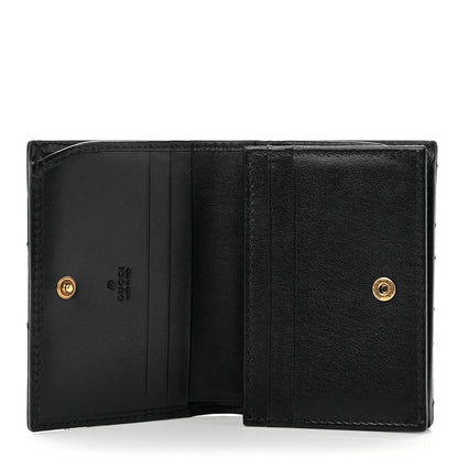 Gucci Calfskin Matelasse GG Marmont Card Case Wallet Black 5 of 8