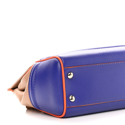 Versace Calfskin Medium Palazzo Empire Bag Beige Blue Orange 8 of 15