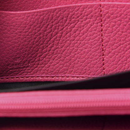 Gucci Grained Calfskin Logo Zip Around Wallet Box Pink Green 7 of 11
