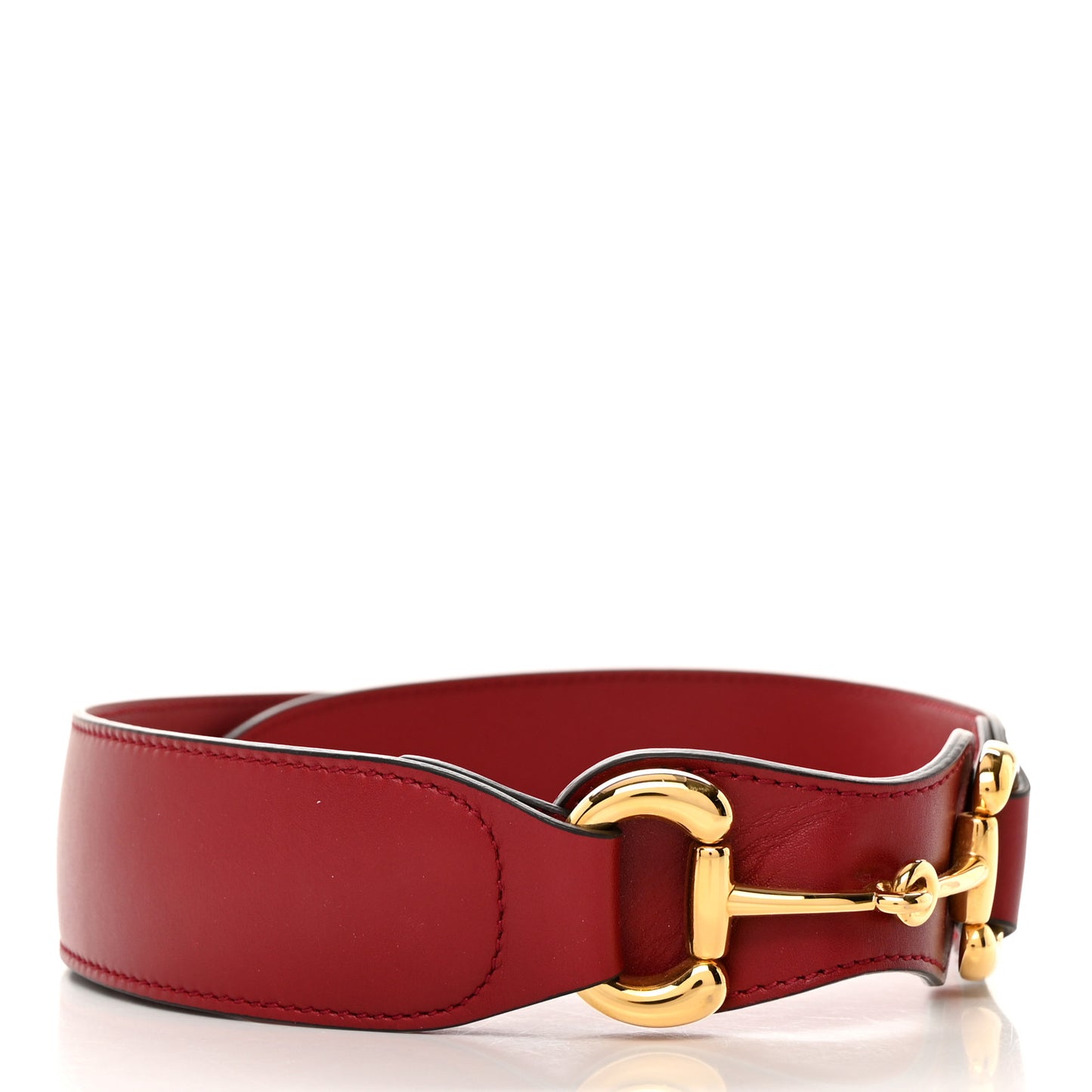 Efesto Leather Horsebit 25mm Belt 70 28 New Cherry Red