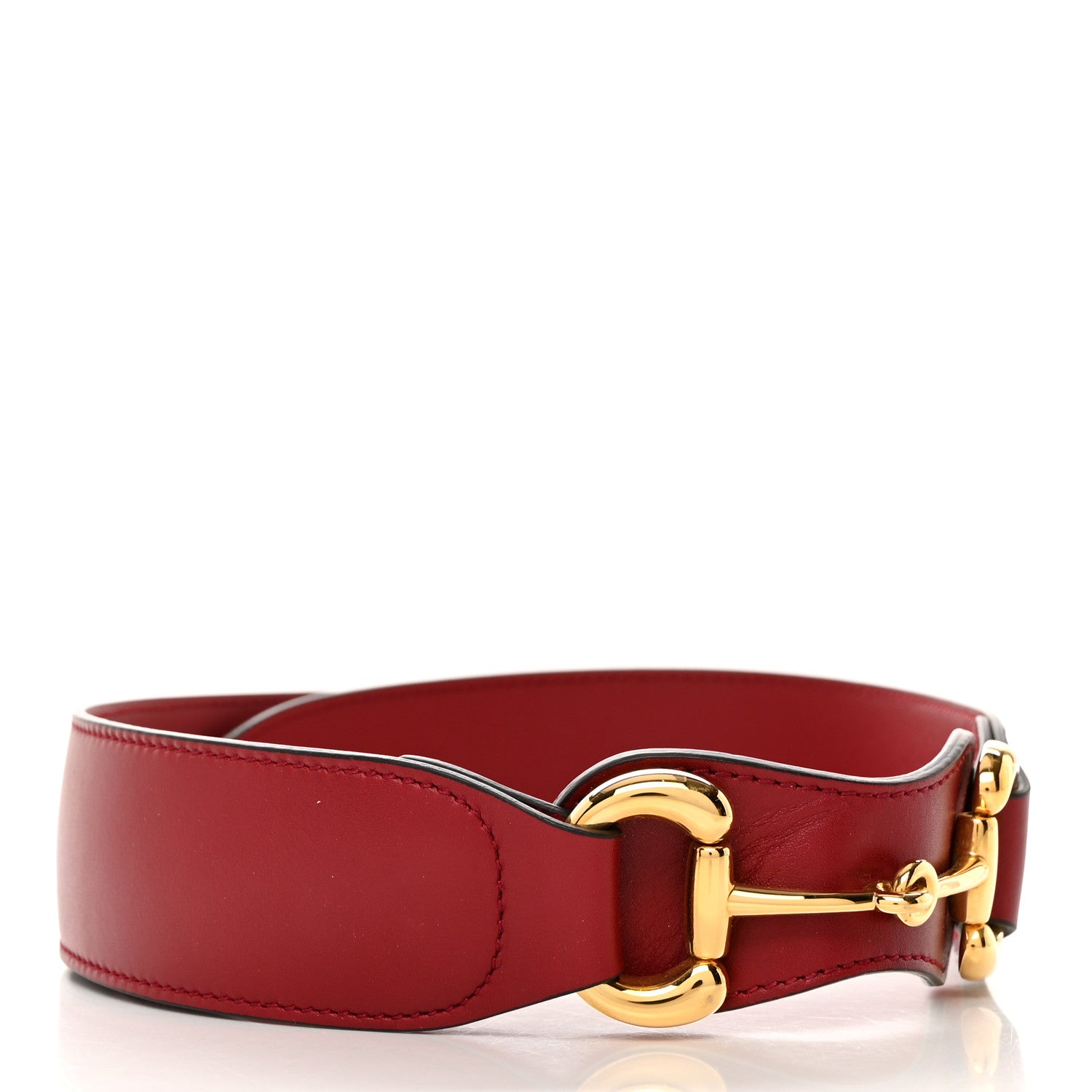 Gucci Efesto Leather Horsebit 25mm Belt 70 28 New Cherry Red 2 of 6