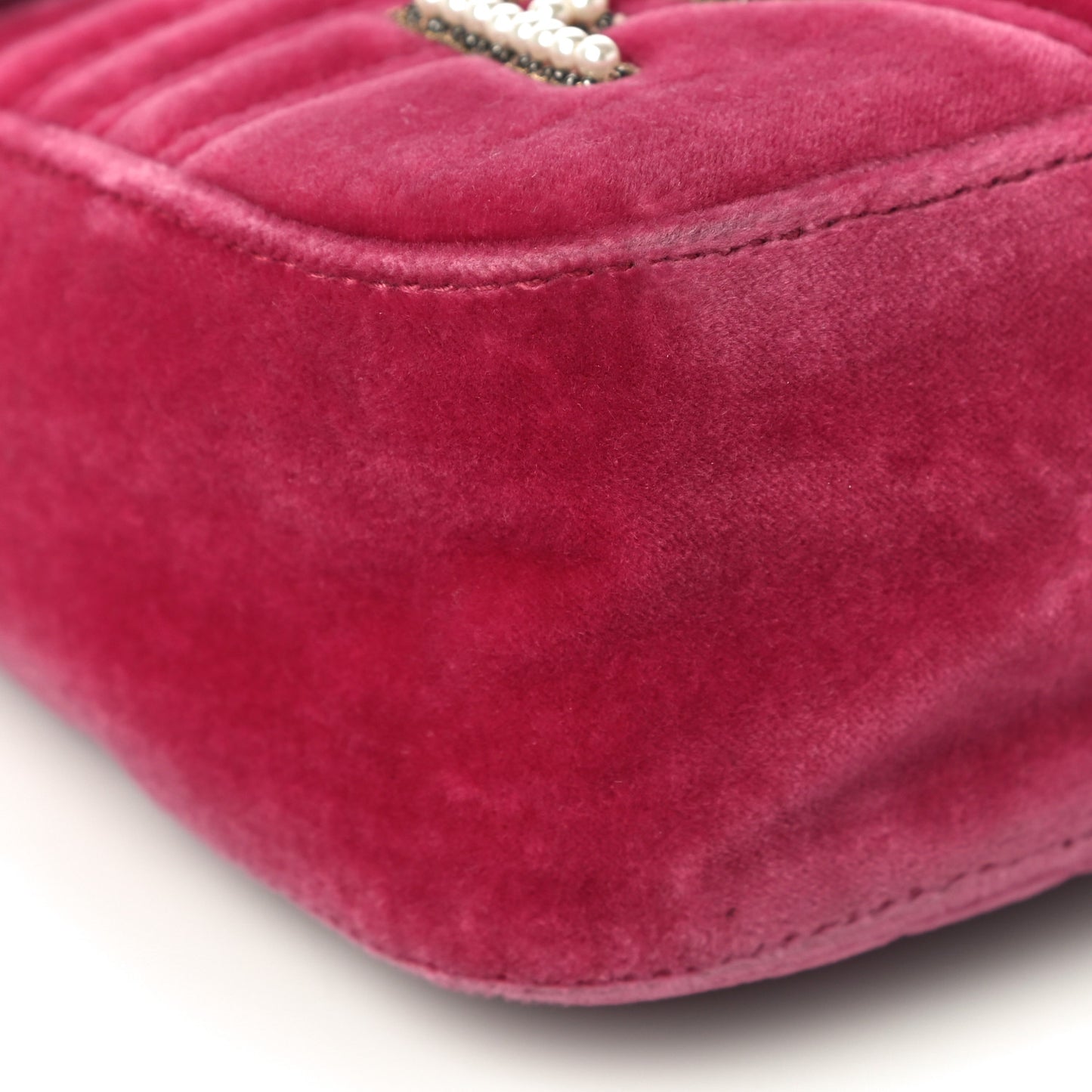 Velvet Matelasse Blind for Love Embroidered Medium GG Marmont Shoulder Bag Light Raspberry Rose Multicolor