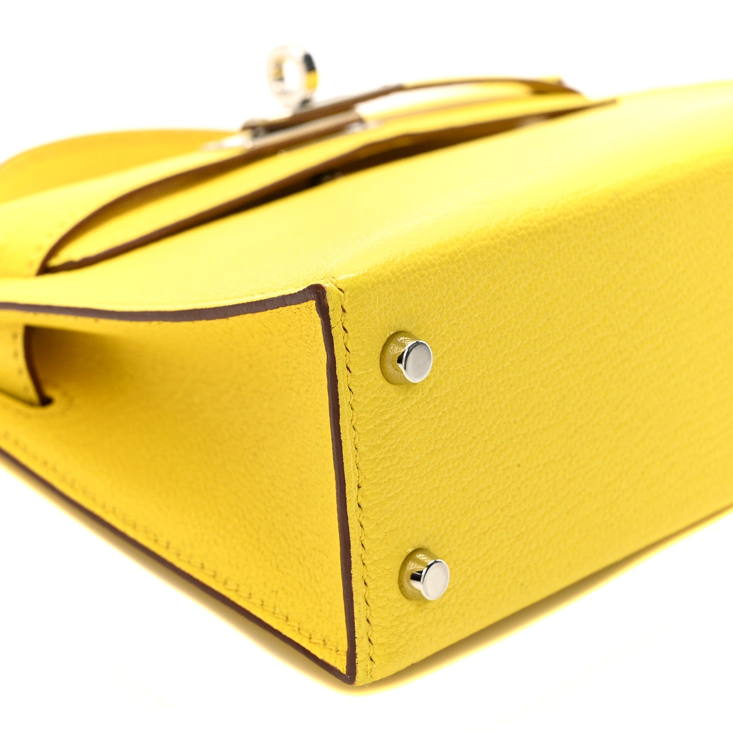 Hermes Chevre Mysore Mini Kelly Sellier 20 Jaune Citron 9 of 11
