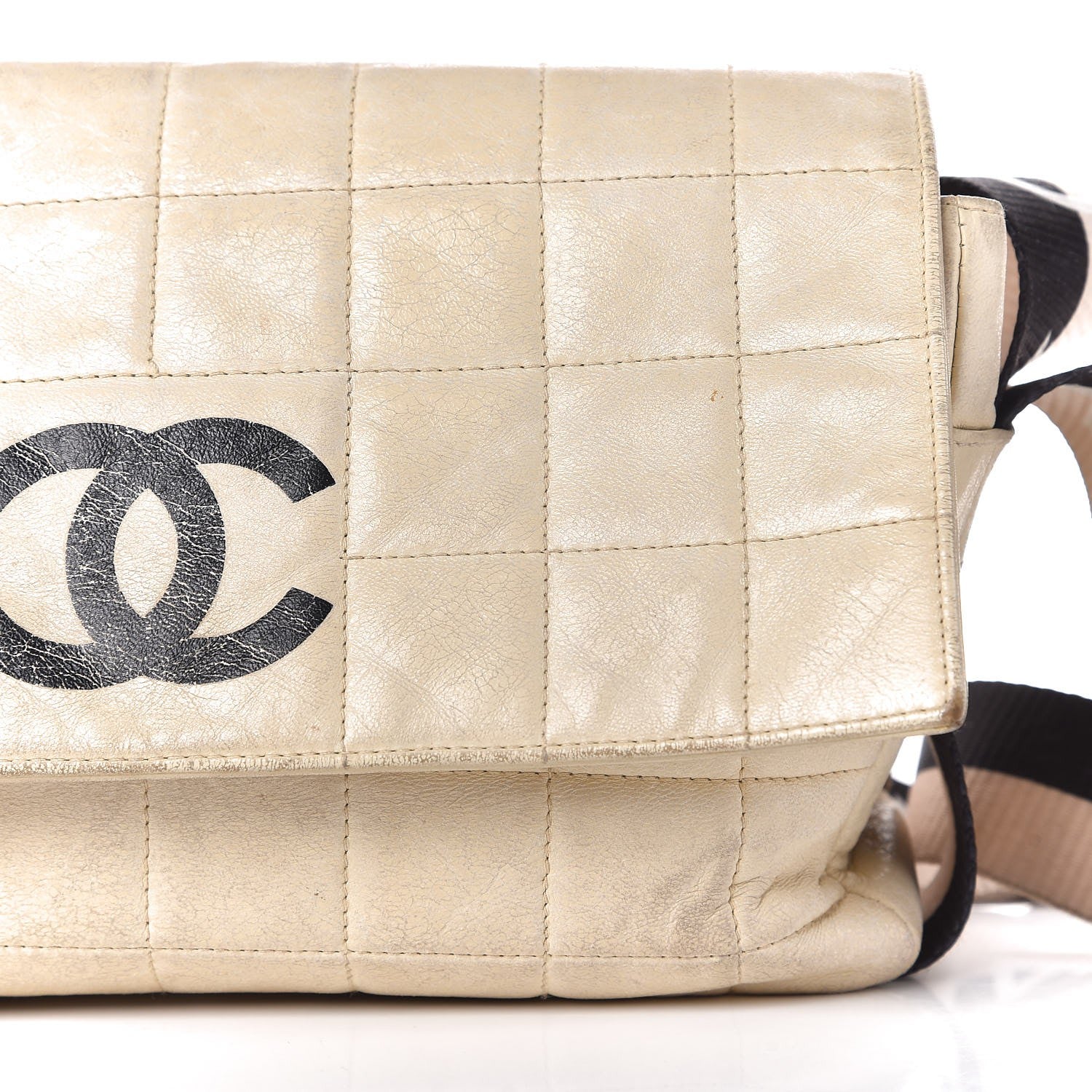 Chanel Lambskin Sport Flap Bag Beige Black 12 of 19