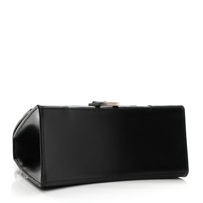 Balenciaga Shiny Box Calfskin Graffiti Logo Small Hourglass Top Handle Bag Black Pink 3 of 8