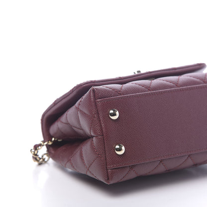Chanel Caviar Quilted Extra Mini Coco Handle Flap Burgundy 8 of 10