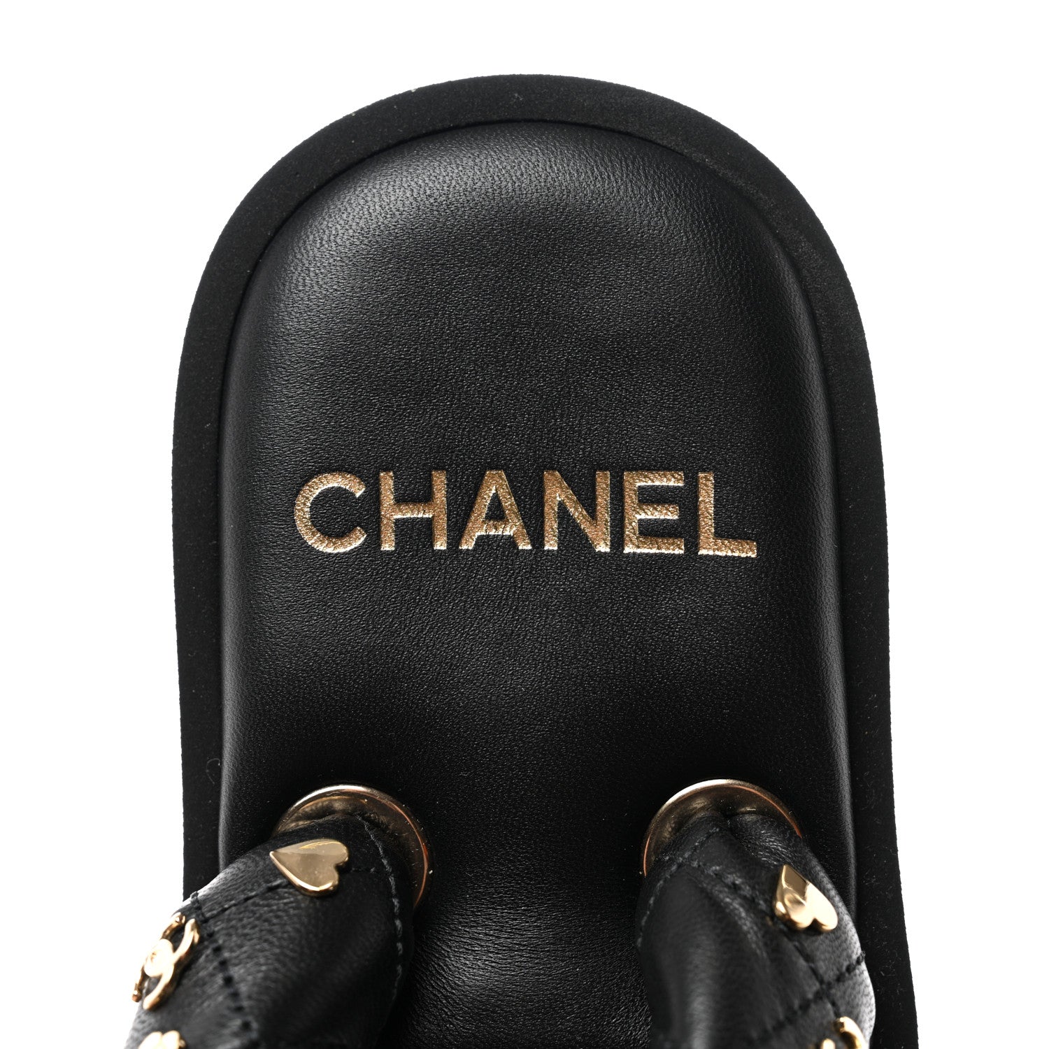 Chanel Lambskin Quilted Padded Charms Thong Sandals 36.5 Black 7 of 8