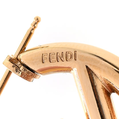 Fendi Metal FF Hoop Earrings Gold 4 of 6