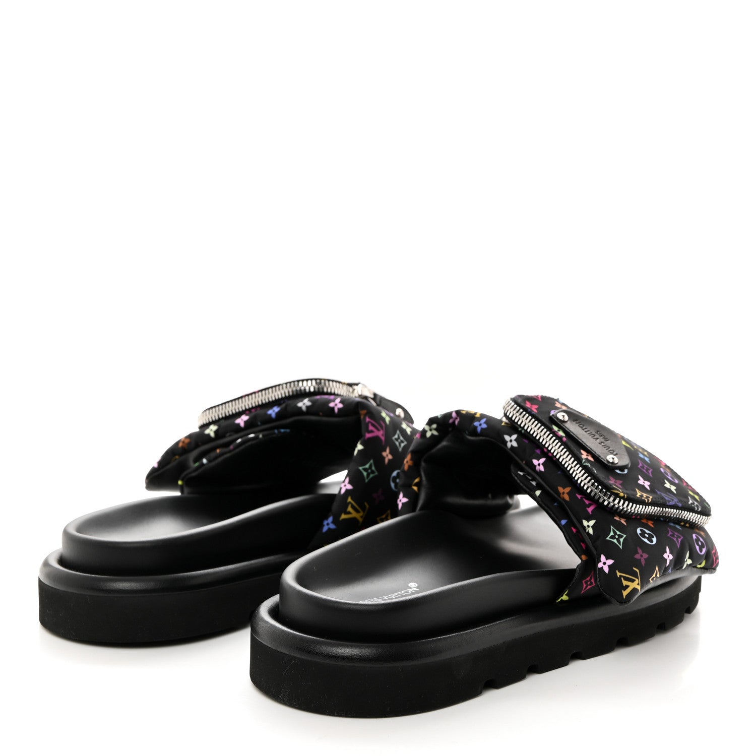 Louis Vuitton LV X TM Monogram Multicolor Pool Pillow Flat Comfort Mule 40 Black 4 of 9