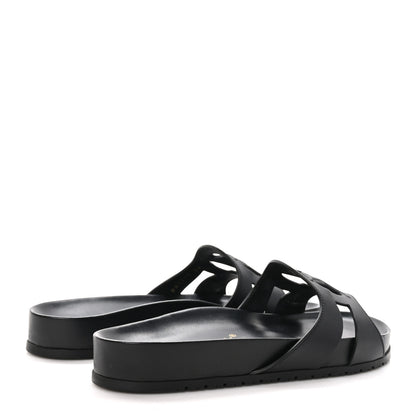 Louis Vuitton Calfskin LV Isola Flat Sandals 39 Black 4 of 9