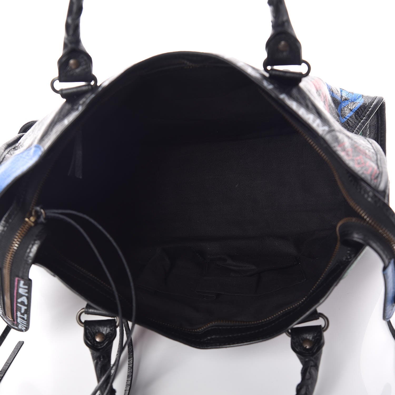 Balenciaga Agneau Graffiti All Over Classic Hardware City Black Vert Rouge 5 of 12