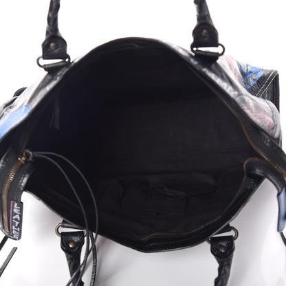 Balenciaga Agneau Graffiti All Over Classic Hardware City Black Vert Rouge 5 of 12
