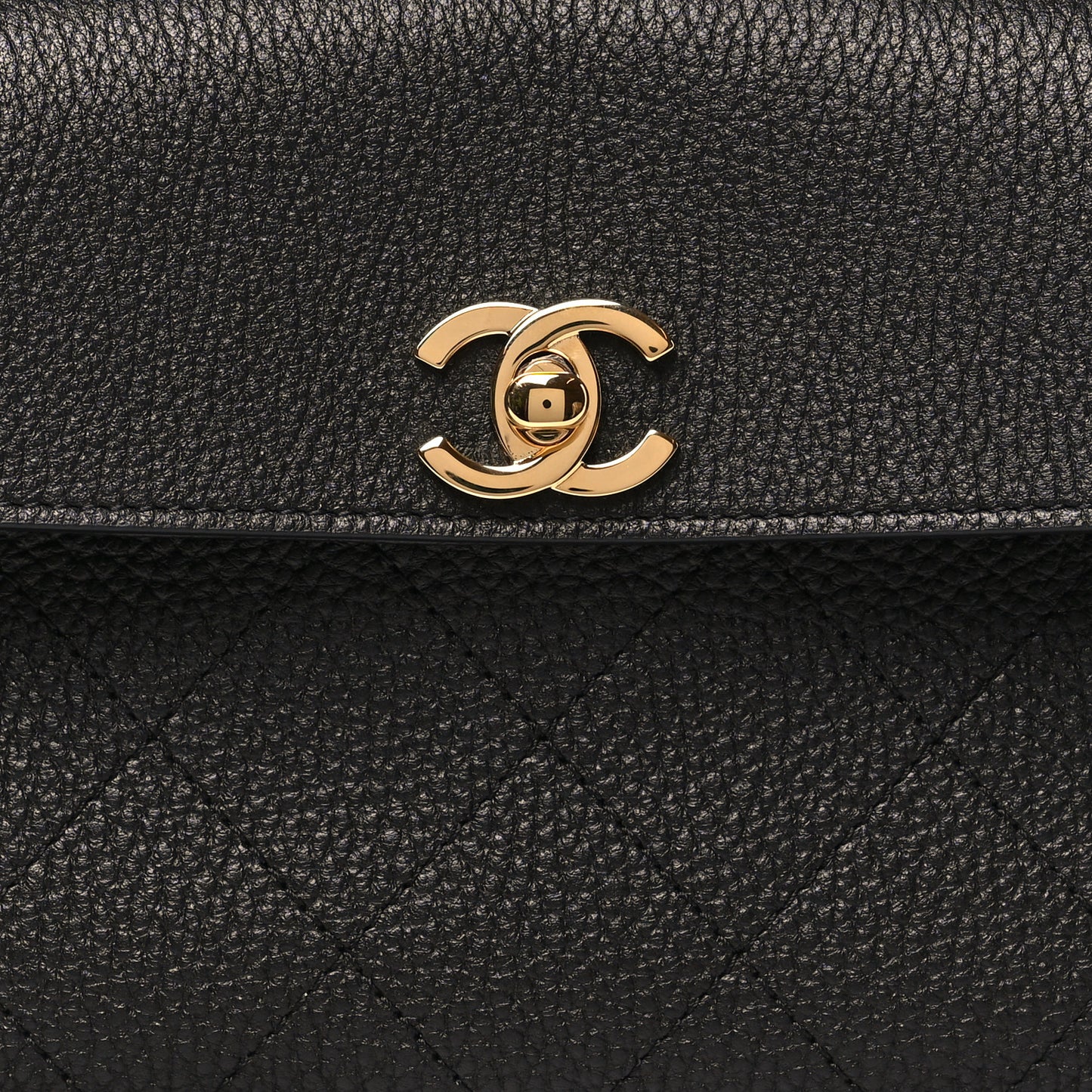 Grained Calfskin Stitched Urban Essentials Small Shopping Bag Black