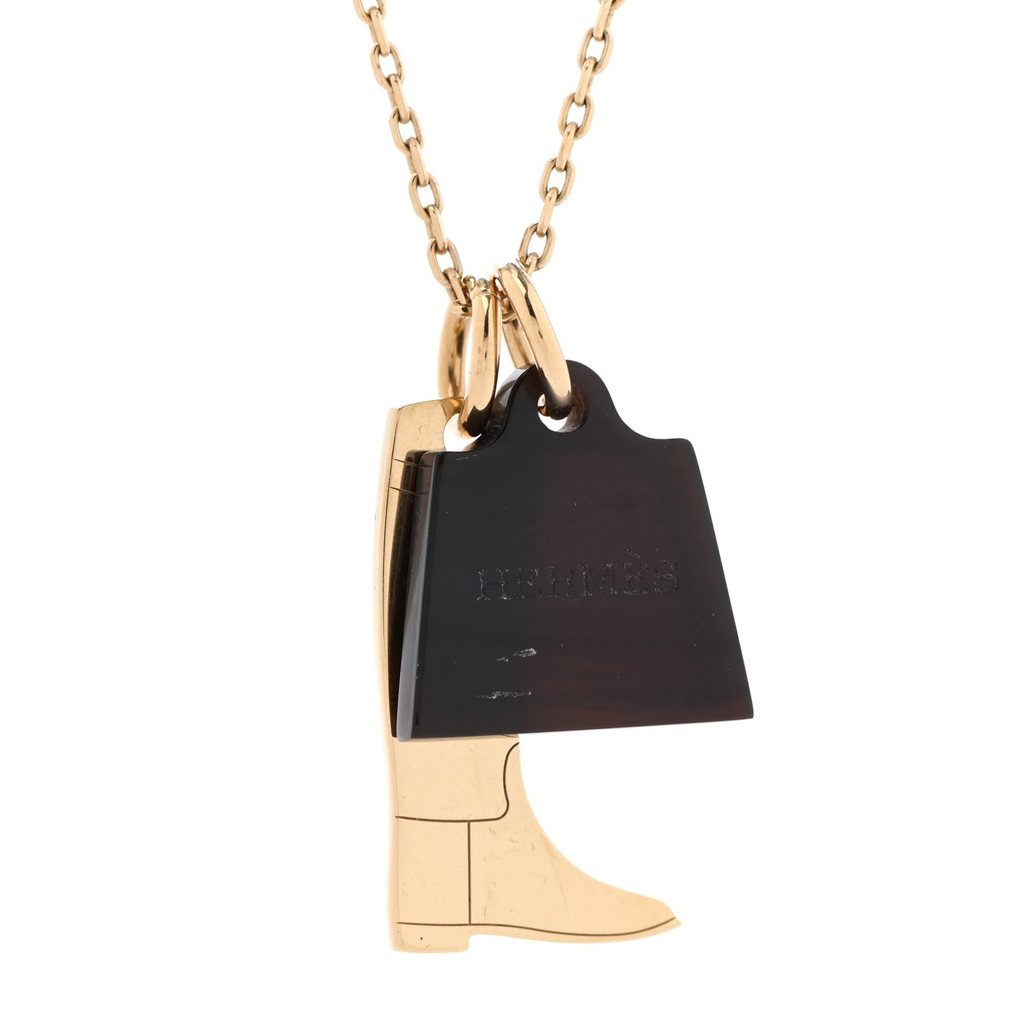 Permabrass Buffalo Horn Amulette Maroquinier PM Pendant Necklace