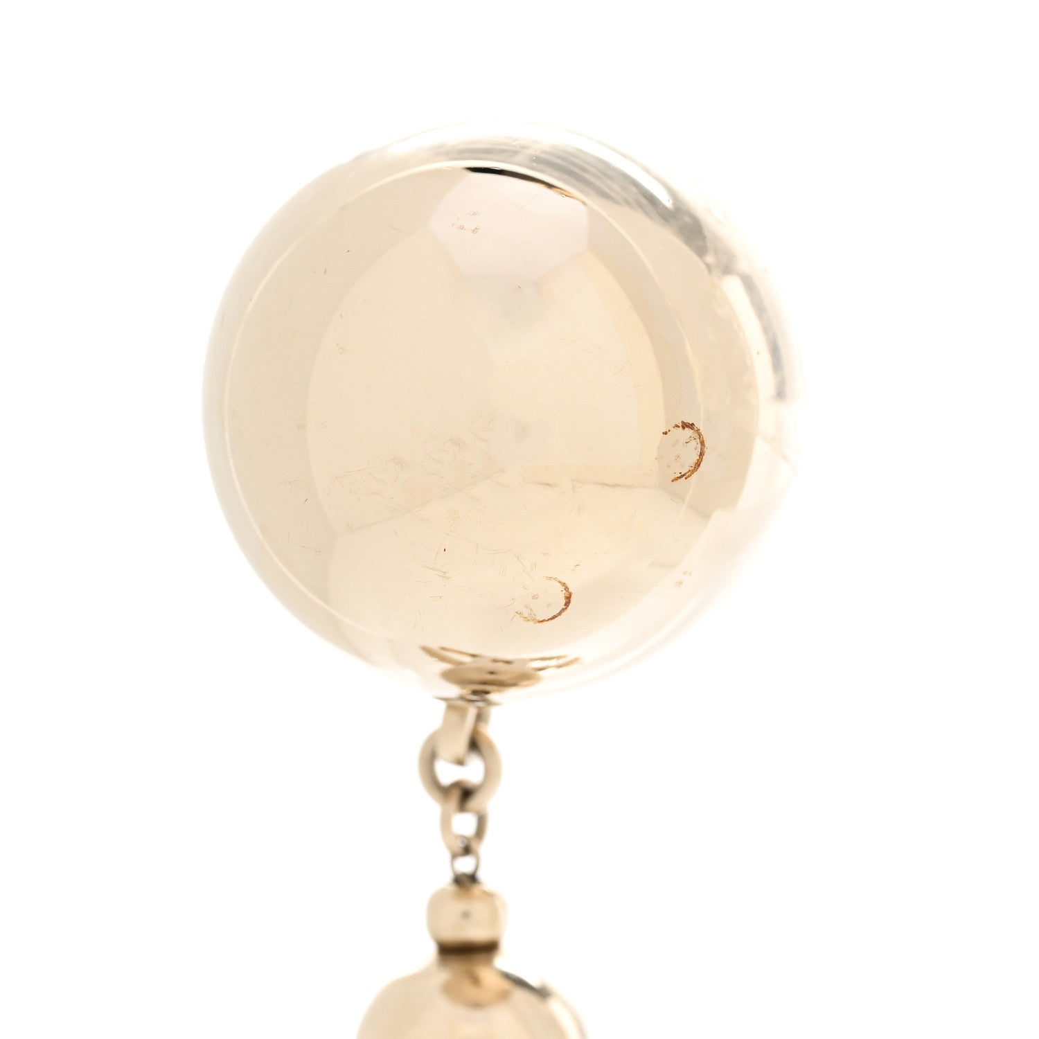 Chanel Metal CC Single Bead Drop Earrings Gold 6 of 8
