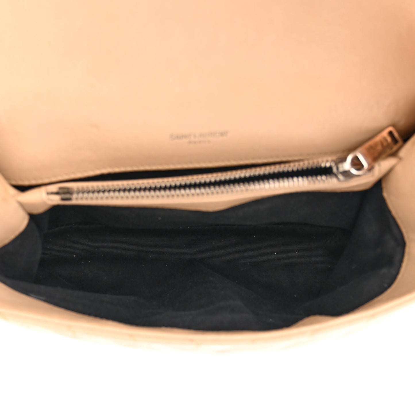 Sheepskin Matelasse Chevron Monogram Medium College Bag Dark Beige