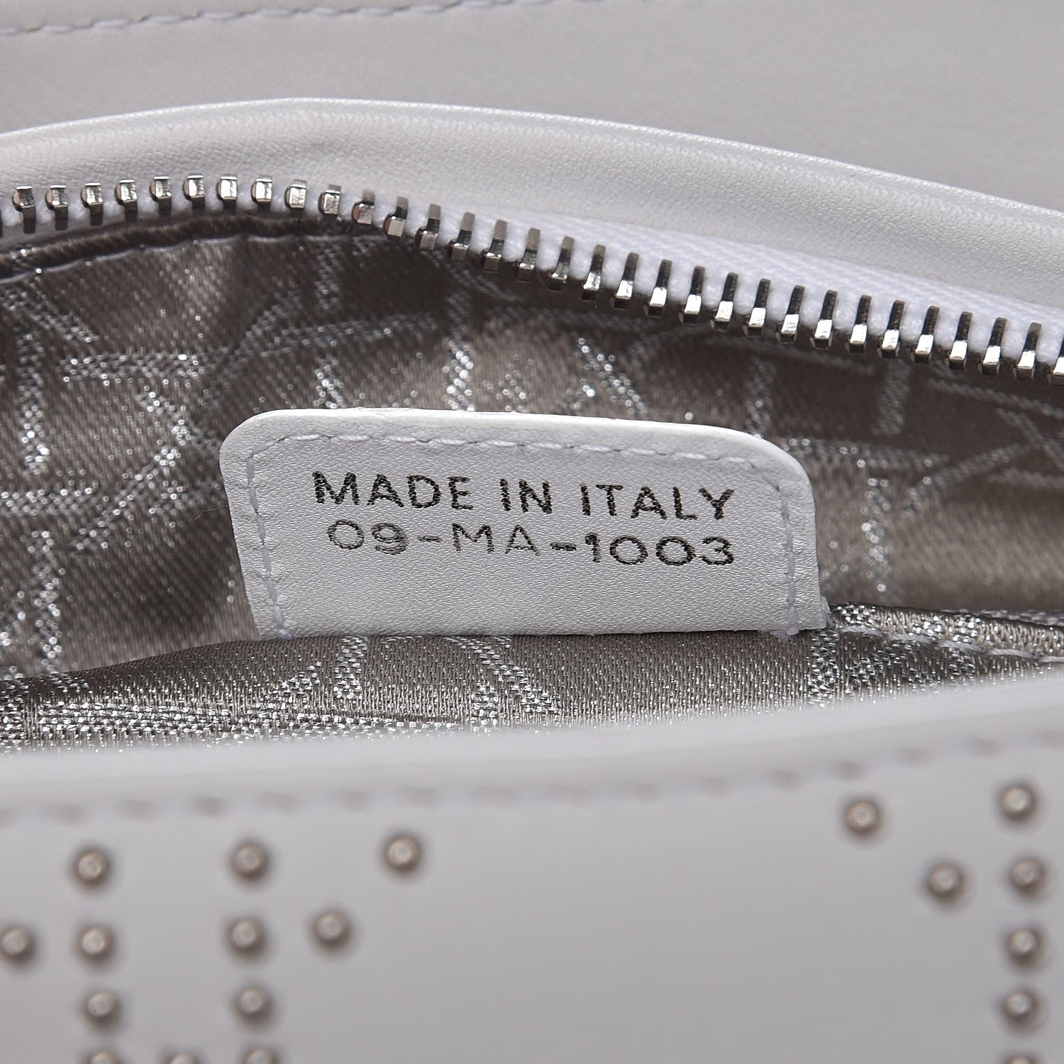 Christian Dior Lambskin Studded Cannage Medium Lady Dior White 7 of 8