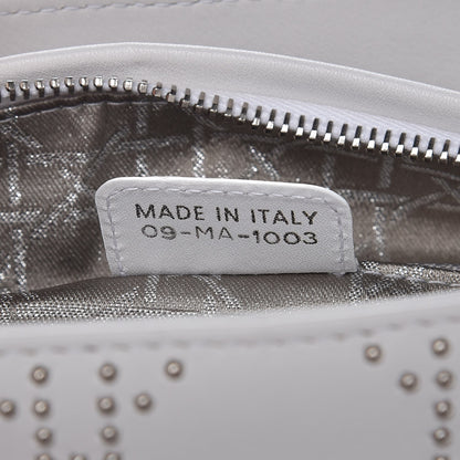 Christian Dior Lambskin Studded Cannage Medium Lady Dior White 7 of 8