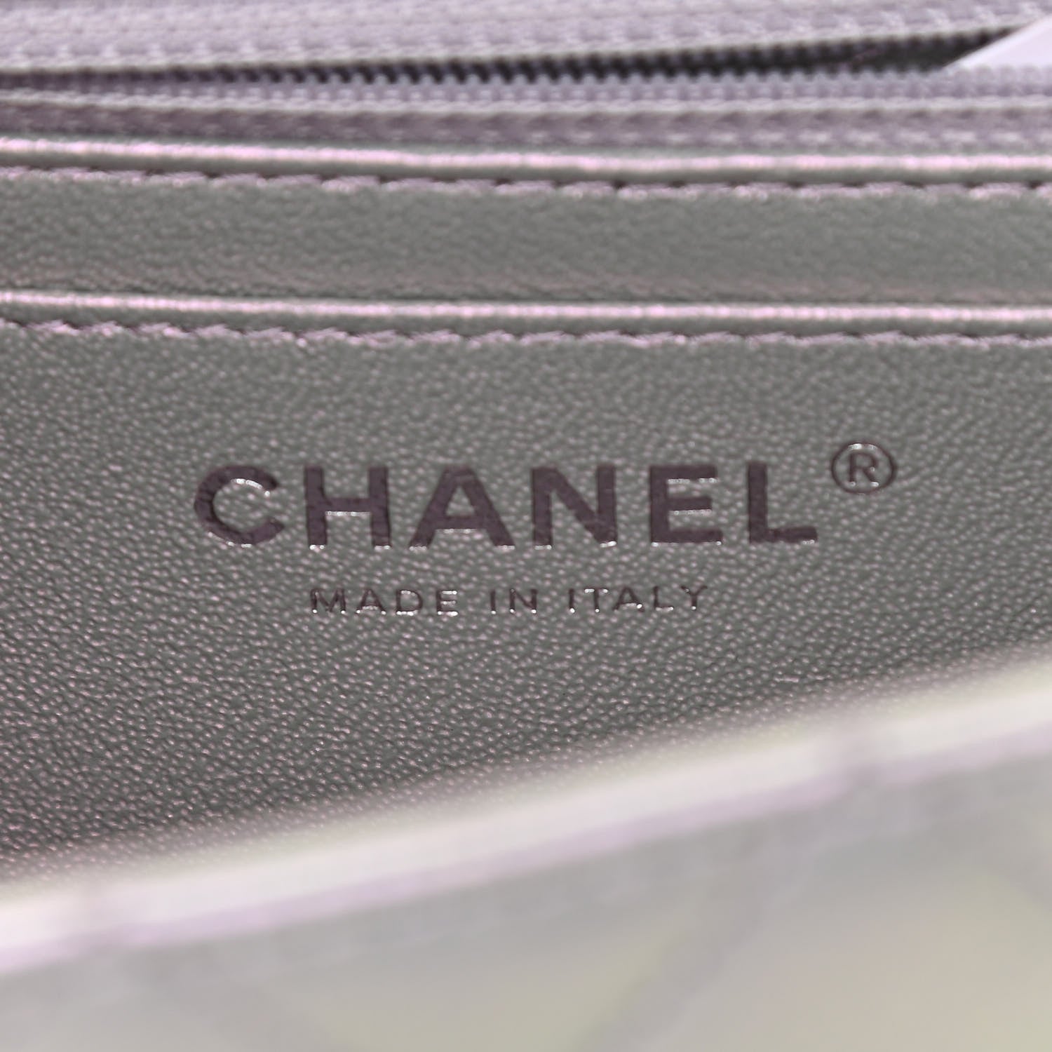 Chanel Iridescent Calfskin Quilted Mini Rectangular Flap Light Purple 6 of 10