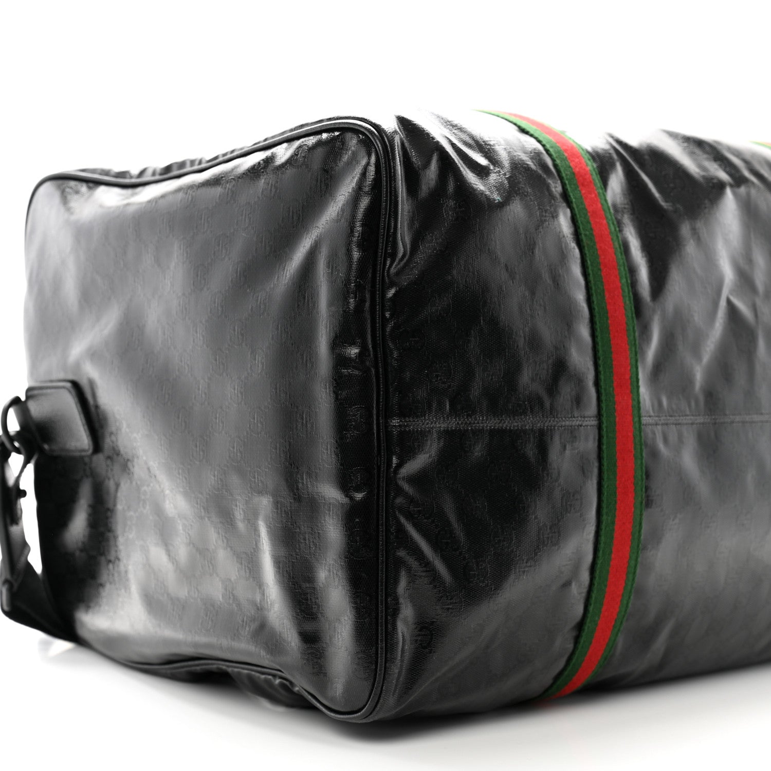 Gucci Crystal Monogram Web Large Duffle Bag Black 7 of 9