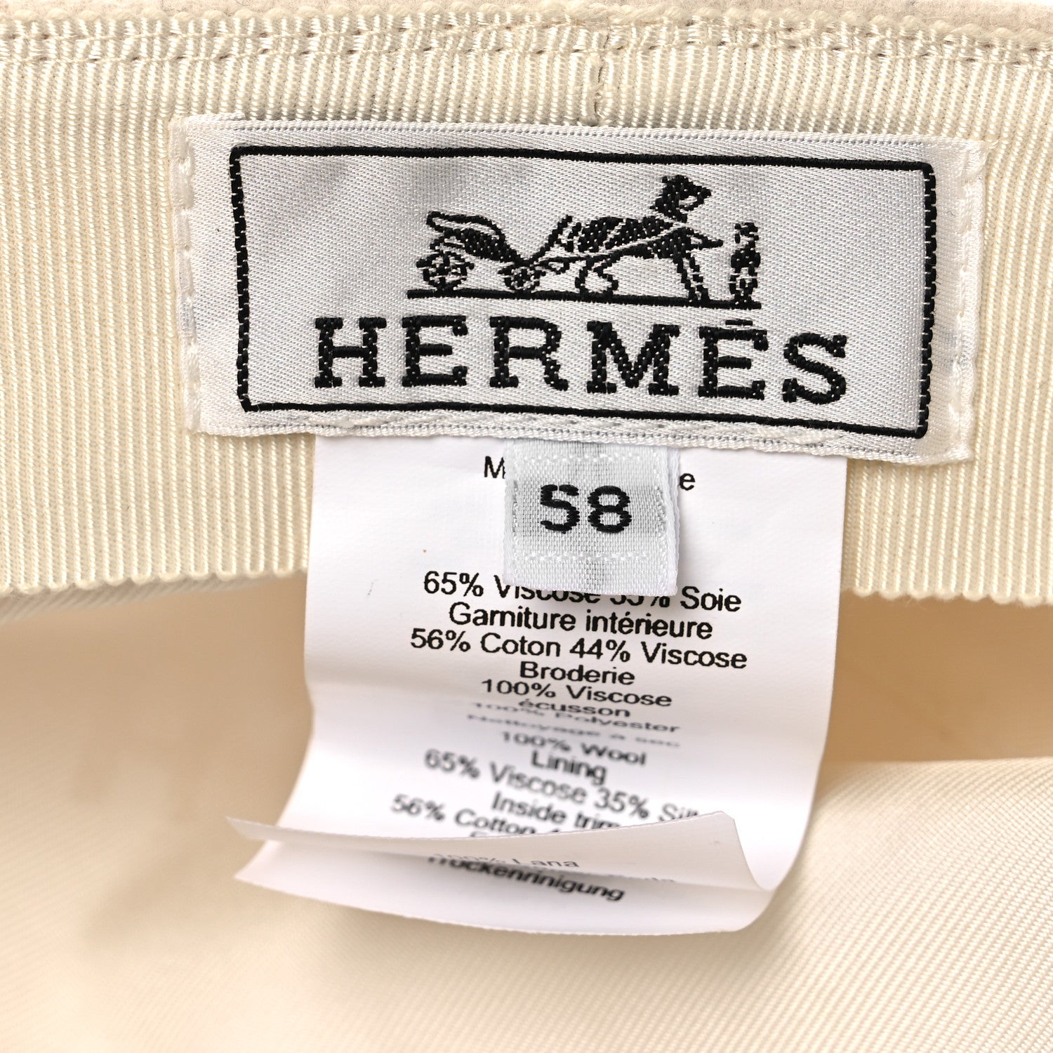 Hermes Wool Flannel Cabourg En Finesse Cap 58 9 of 10
