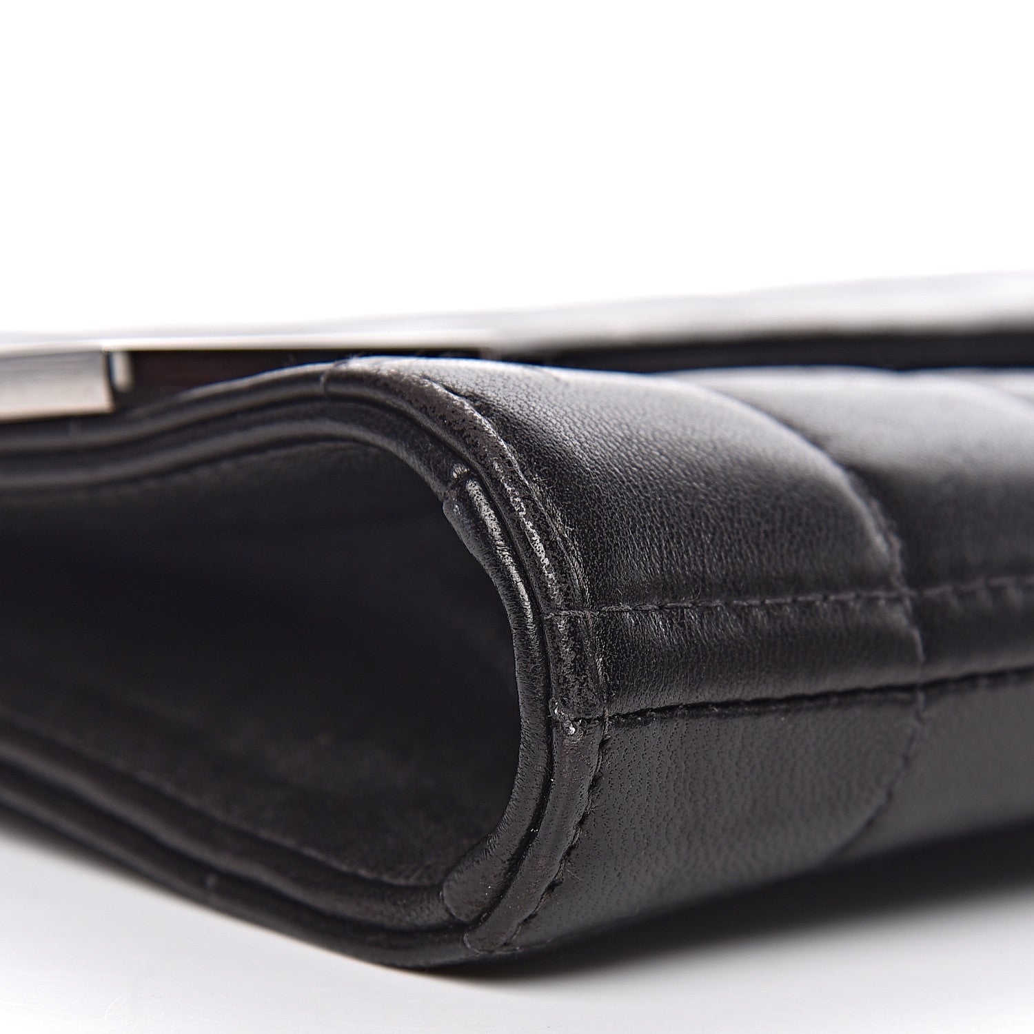 Chanel Lambskin Chocolate Bar Chain Clutch Black 14 of 15