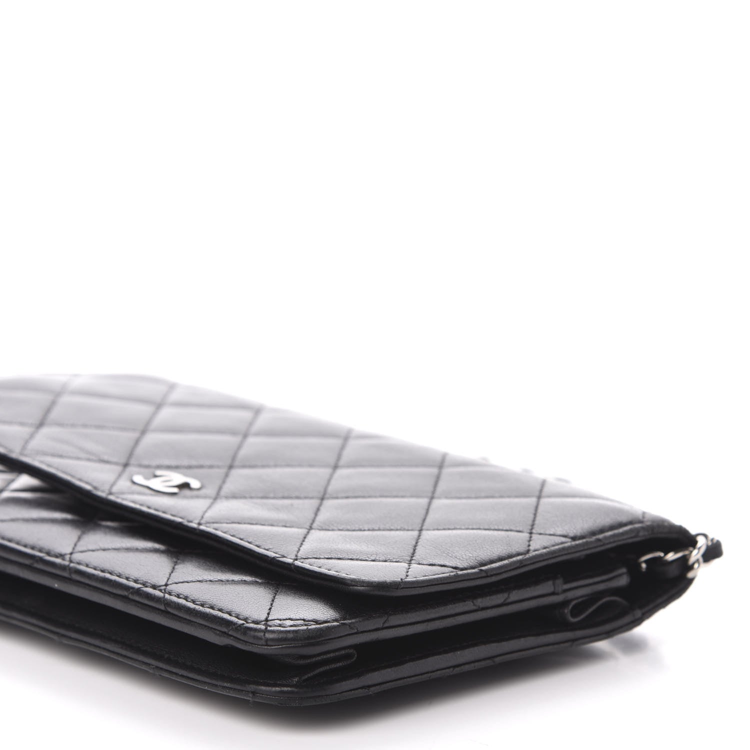 Chanel Lambskin Quilted Wallet On Chain WOC Black 11 of 13