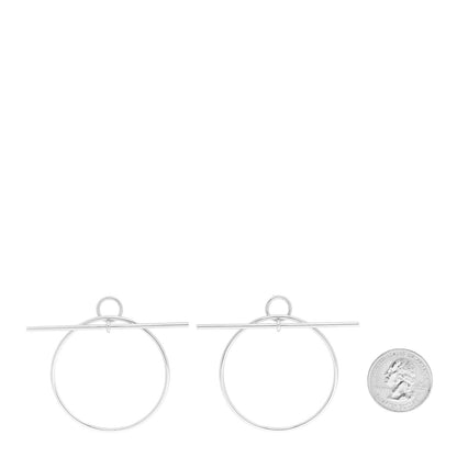 Hermes Sterling Silver MM Loop Earrings 2 of 7