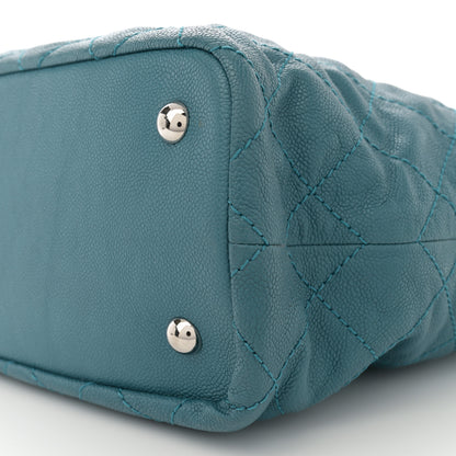 Chanel Grained Calfskin Quilted Small Daily Shopping Tote Turquoise 11 of 11