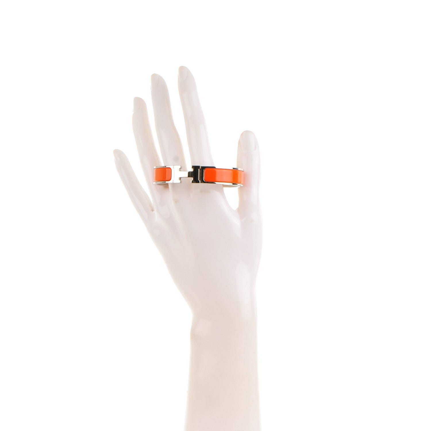 Hermes Enamel Narrow Clic Clac H Bracelet PM Orange 2 of 5