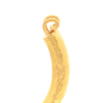 Elizabeth Locke 19K Yellow Gold Giant Hammered Hoop Earrings 4 of 4