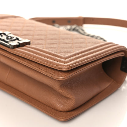 Chanel Caviar Quilted Medium Boy Flap Light Brown 8 of 8
