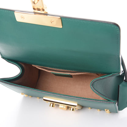 Gucci Calfskin Studded Small Padlock Shoulder Bag Emerald 5 of 7
