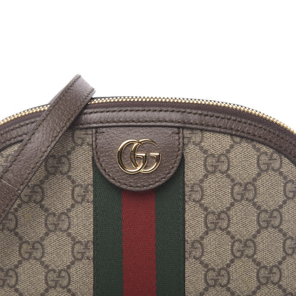Gucci GG Supreme Monogram Textured Dollar Calfskin Web Small Ophidia Dome Shoulder Bag Beige Ebony New Acero 10 of 10