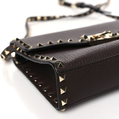 Valentino Garavani Pebbled Calfskin Medium Rockstud Flip Lock Crossbody Bag Deep Taupe 8 of 9
