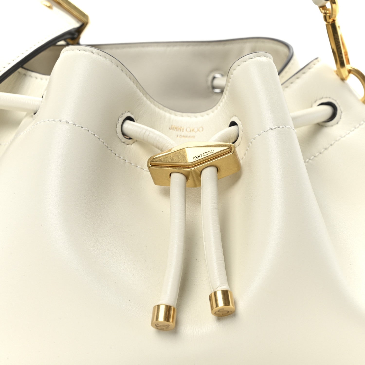 Jimmy Choo Calfskin Bon Bon East West Bucket Bag Latte 8 of 10