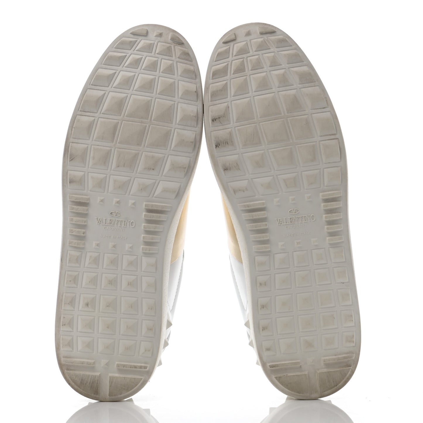 Calfskin Rockstud Open Sneakers 39.5 White Pewter