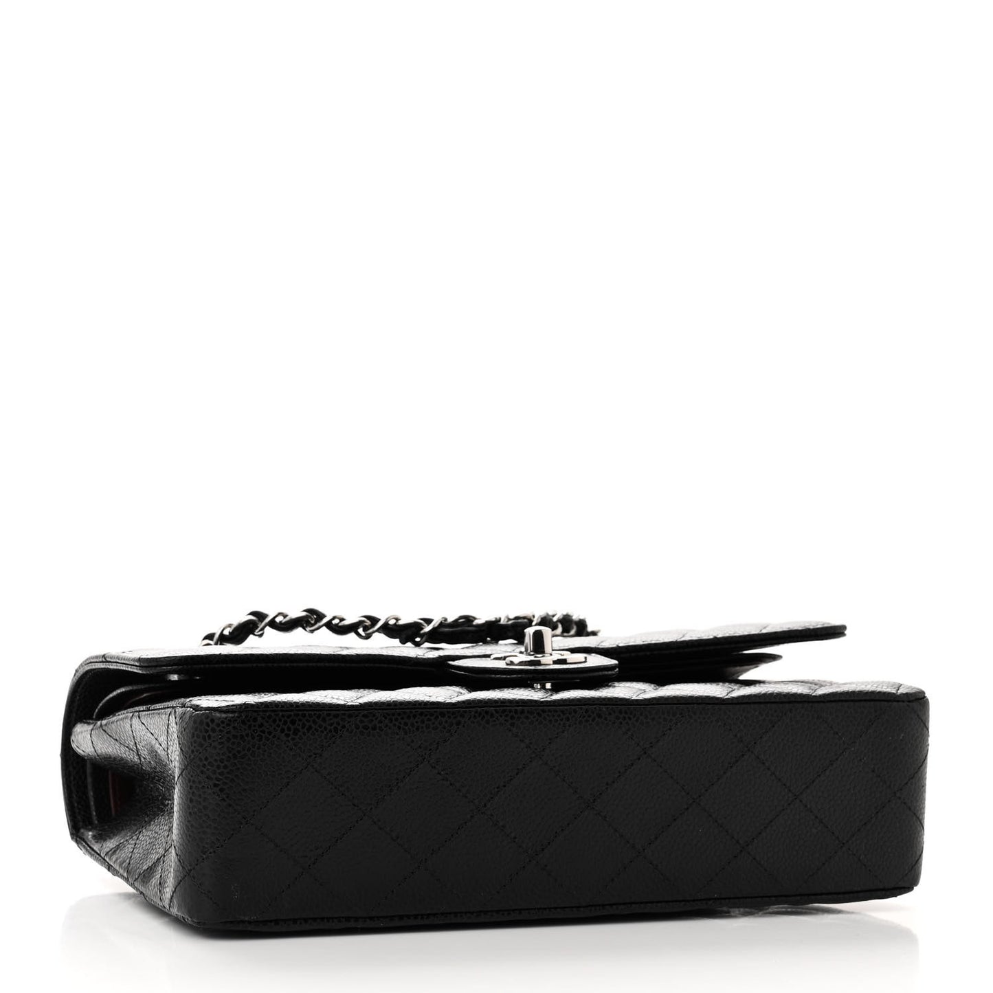 Caviar Quilted Medium Double Flap Black