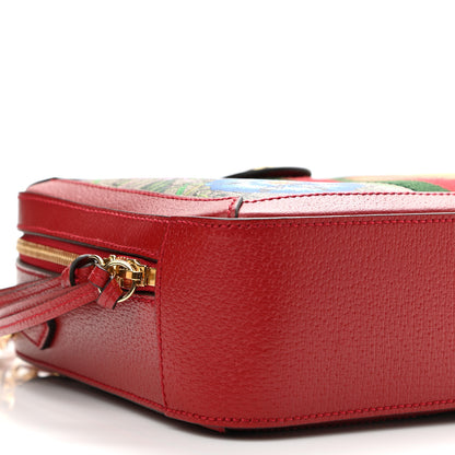 Gucci GG Supreme Monogram Flora Web Small Ophidia Top Handle Shoulder Bag Hibiscus Red 10 of 12