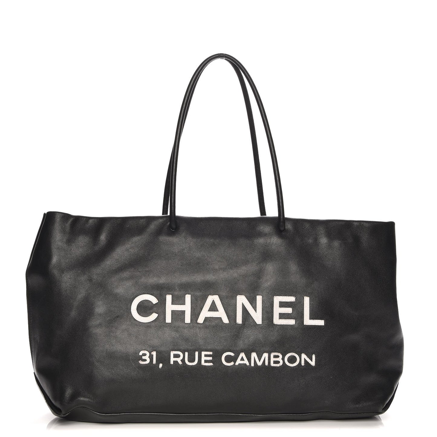 Calfskin Large Essential 31 Rue Cambon Tote Black
