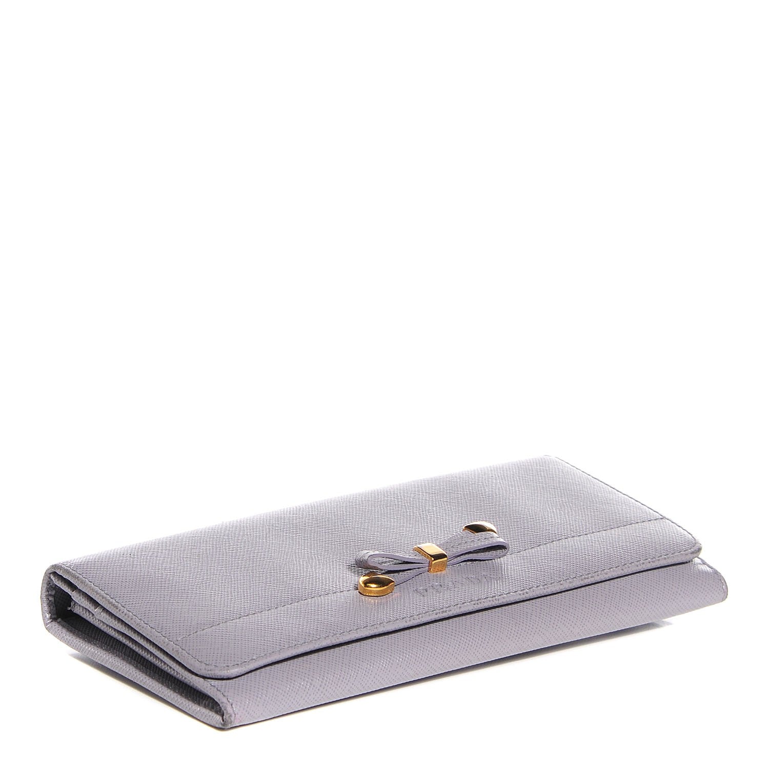 Prada Saffiano Bow Flap Wallet Glicine 4 of 7