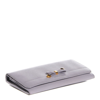 Prada Saffiano Bow Flap Wallet Glicine 4 of 7