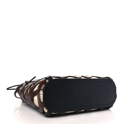 Loewe Smooth Calfskin Small Anagram Cutout Tote Brown Black 5 of 9
