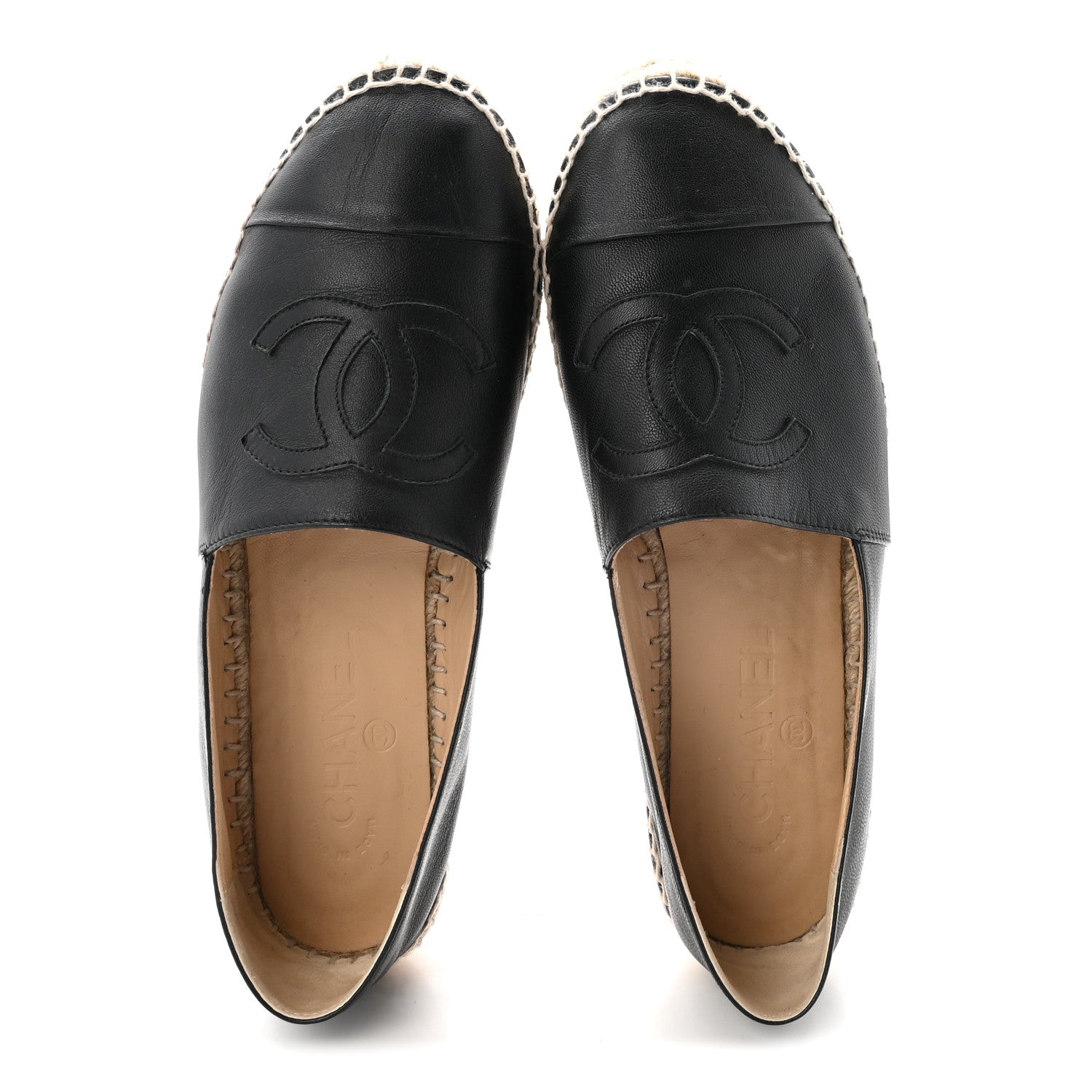 Chanel Lambskin CC Espadrilles 39 Black 2 of 10
