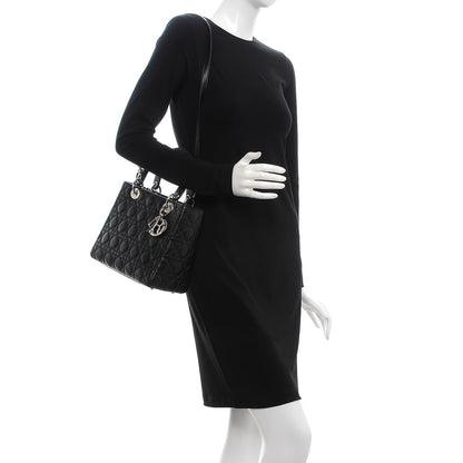 Christian Dior Lambskin Cannage Medium Lady Dior Black 2 of 8